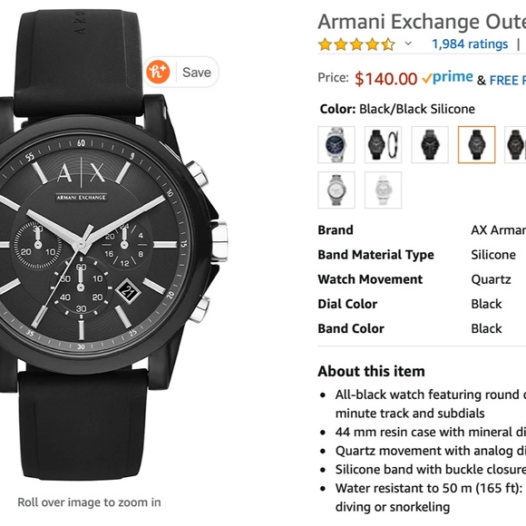 Armani Exchange Outerbanks Stainless Watch - Picture 5 of 5